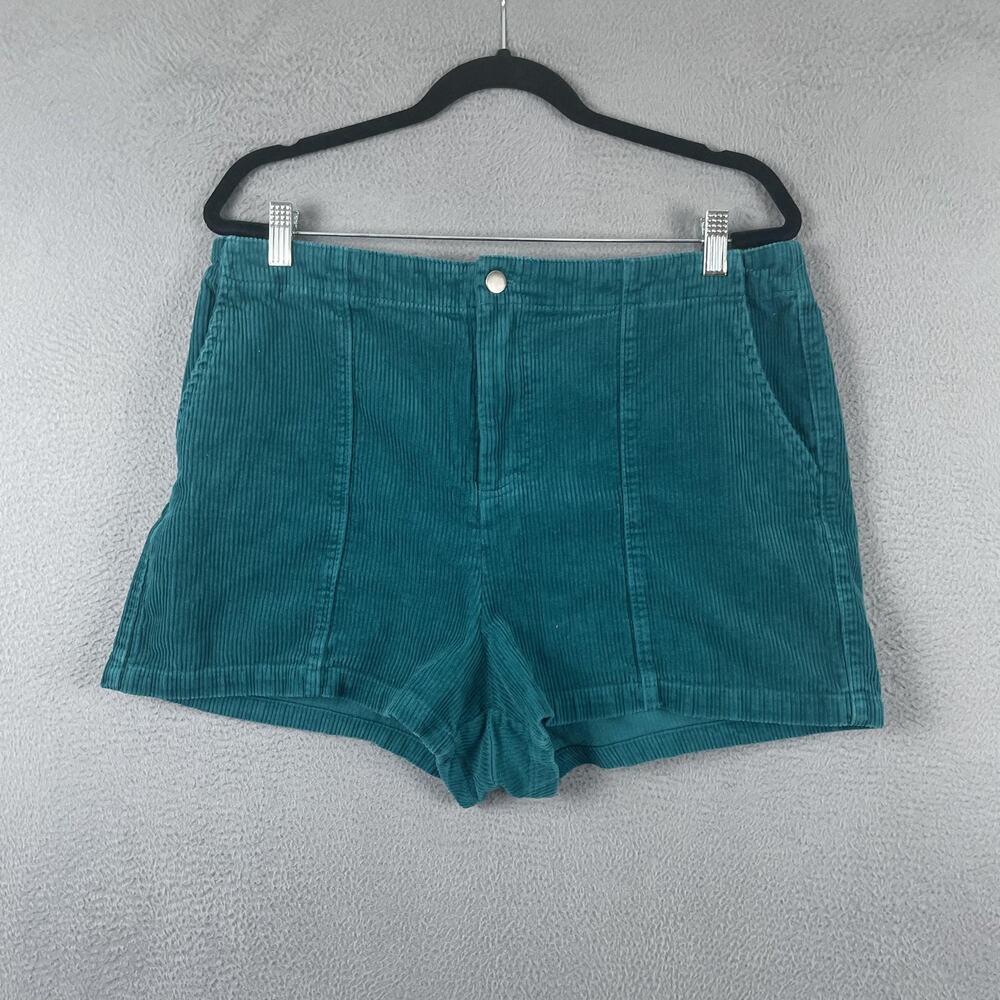 Wild Fable Hot Pants Womens XL Green Corduroy Pockets Pull On Summer 100% Cotton